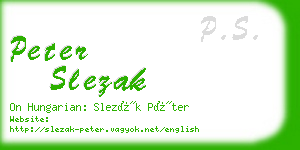 peter slezak business card